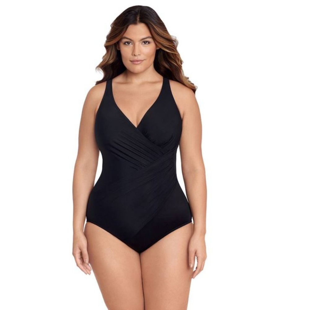 Nwot Miraclesuit Plus Solid Oceanus One Piece Swi… - image 1